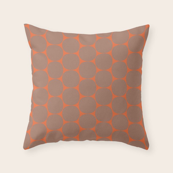 Mid Century Modern Dot Pattern Inspired by PANTONE 17 1230 Color of the Year Mocha Mousse Throw Pillow Gallery Image 6