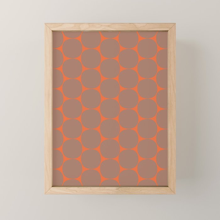 Mid Century Modern Dot Pattern Inspired by PANTONE 17 1230 Color of the Year Mocha Mousse Mini Art Print Gallery Image 1