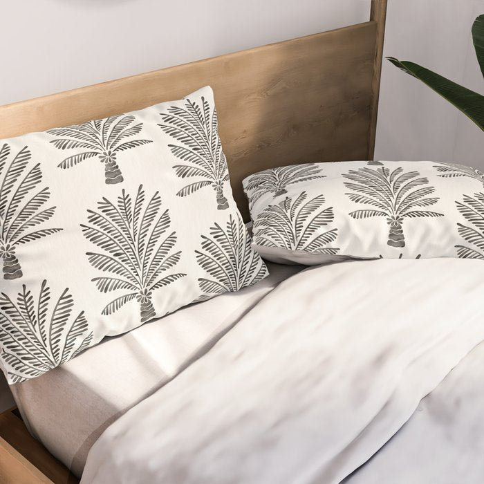 Palm Tree - Black Pillow Sham Gallery Image 2