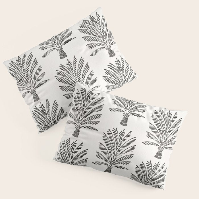 Palm Tree - Black Pillow Sham Gallery Image 1