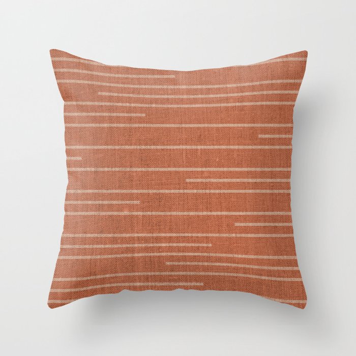 Geometric Art, Colorful Stripes, Terracotta Throw Pillow Gallery Image 6