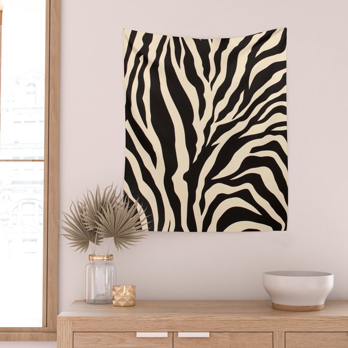 Zebra African Animal Print Pattern Wall Tapestry Gallery Image 2