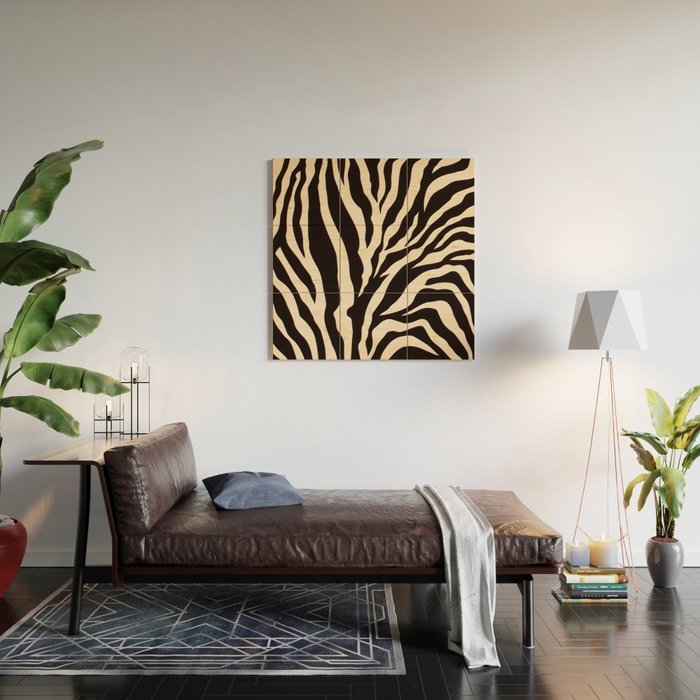 Zebra African Animal Print Pattern Wood Wall Art Gallery Image 2
