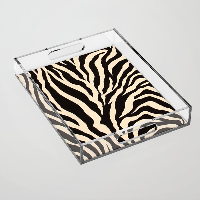 Zebra African Animal Print Pattern Acrylic Tray Gallery Image 1