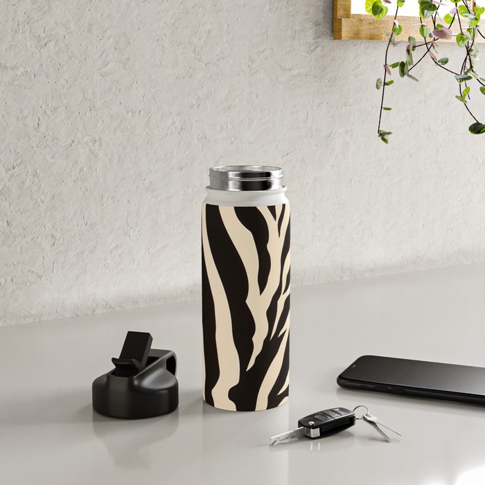 Zebra African Animal Print Pattern Water Bottle Gallery Image 4