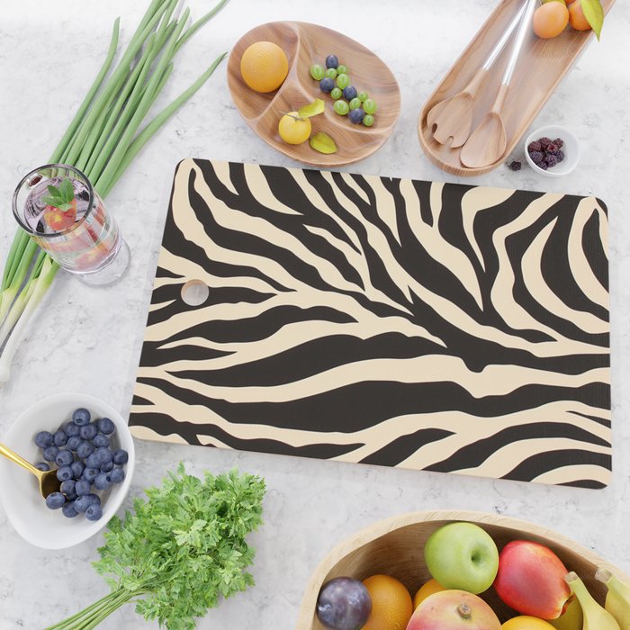 Zebra African Animal Print Pattern Cutting Board Gallery Image 2