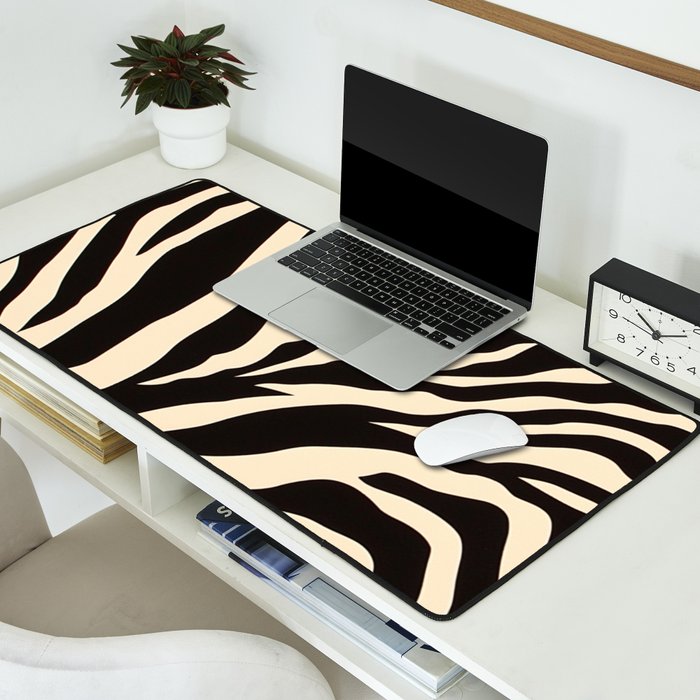 Zebra African Animal Print Pattern Desk Mat Gallery Image 2