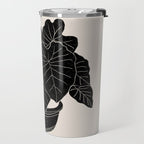 Black & White Plants / Elephant Ear Travel Mug Gallery Image 2