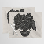 Black & White Plants / Elephant Ear Placemat Gallery Image 1