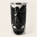 Black & White Plants / Elephant Ear Travel Mug Gallery Image 1