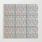 Small Trailing Block Print - Cobalt Blue White Wood Wall Art Gallery Image 1