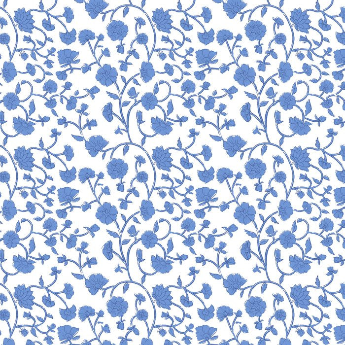 Small Trailing Block Print - Cobalt Blue White Coffee Mug Gallery Image 2