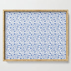 Small Trailing Block Print - Cobalt Blue White Serving Tray Gallery Image 1