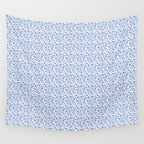 Small Trailing Block Print - Cobalt Blue White Wall Tapestry Gallery Image 4