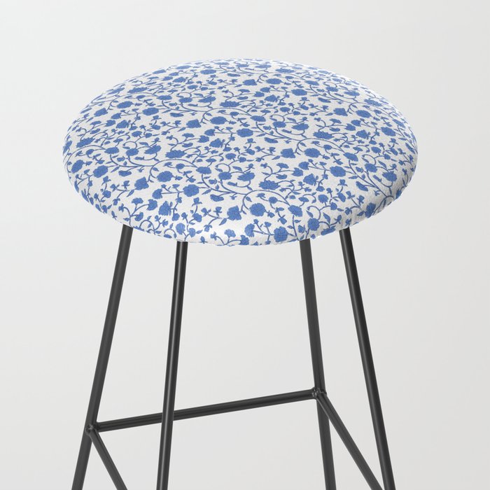 Small Trailing Block Print - Cobalt Blue White Stool Gallery Image 2