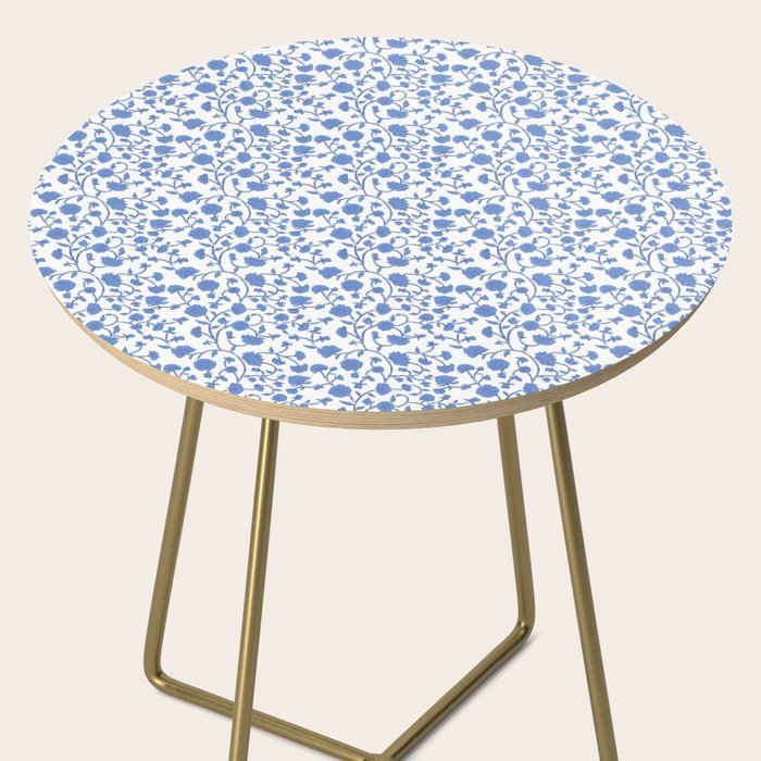 Small Trailing Block Print - Cobalt Blue White Side Table Gallery Image 2