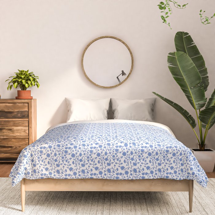 Small Trailing Block Print - Cobalt Blue White Comforter Gallery Image 3