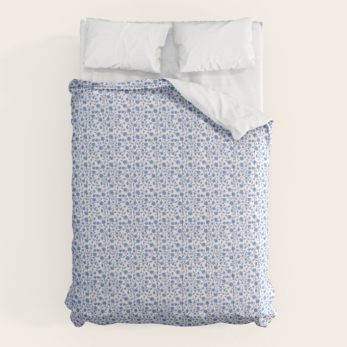 Small Trailing Block Print - Cobalt Blue White Comforter Gallery Image 1