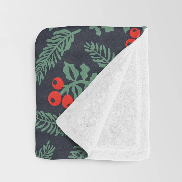 Christmas Greenery Throw Blanket Gallery Image 3