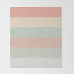 Soft Stripes Broad Stripe Pattern in Peachy Blush Pink, Cream, and Pale Celadon Aqua Mint Throw Blanket Gallery Image 2