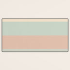 Soft Stripes Broad Stripe Pattern in Peachy Blush Pink, Cream, and Pale Celadon Aqua Mint Desk Mat Gallery Image 3