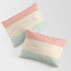 Soft Stripes Broad Stripe Pattern in Peachy Blush Pink, Cream, and Pale Celadon Aqua Mint Pillow Sham Gallery Image 3