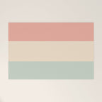 Soft Stripes Broad Stripe Pattern in Peachy Blush Pink, Cream, and Pale Celadon Aqua Mint Welcome Mat Gallery Image 1