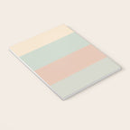 Soft Stripes Broad Stripe Pattern in Peachy Blush Pink, Cream, and Pale Celadon Aqua Mint Notebook Gallery Image 3