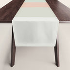 Soft Stripes Broad Stripe Pattern in Peachy Blush Pink, Cream, and Pale Celadon Aqua Mint Table Runner Gallery Image 1