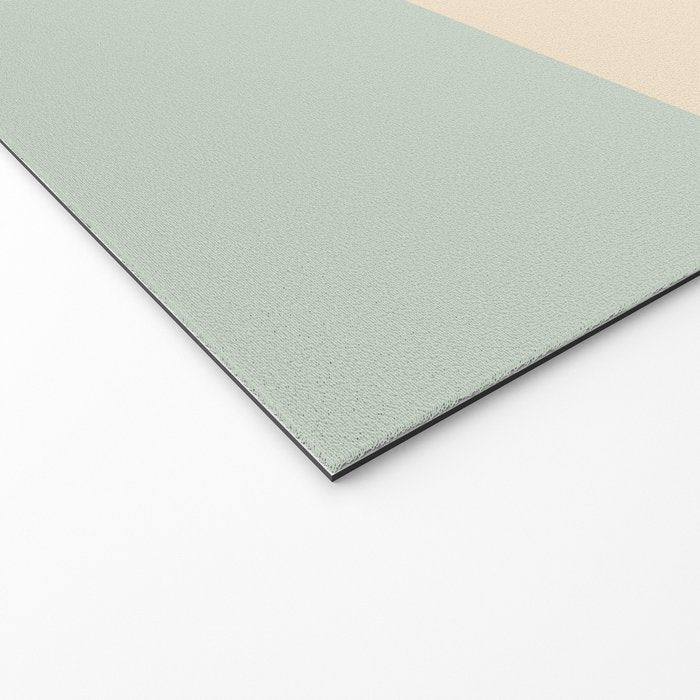 Soft Stripes Broad Stripe Pattern in Peachy Blush Pink, Cream, and Pale Celadon Aqua Mint Welcome Mat Gallery Image 2