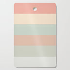 Soft Stripes Broad Stripe Pattern in Peachy Blush Pink, Cream, and Pale Celadon Aqua Mint Cutting Board Gallery Image 1