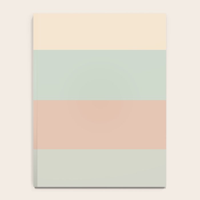 Soft Stripes Broad Stripe Pattern in Peachy Blush Pink, Cream, and Pale Celadon Aqua Mint Notebook Gallery Image 4