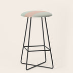 Soft Stripes Broad Stripe Pattern in Peachy Blush Pink, Cream, and Pale Celadon Aqua Mint Stool Gallery Image 1