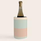 Soft Stripes Broad Stripe Pattern in Peachy Blush Pink, Cream, and Pale Celadon Aqua Mint Wine Chiller Gallery Image 1