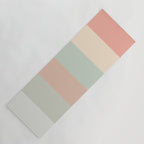 Soft Stripes Broad Stripe Pattern in Peachy Blush Pink, Cream, and Pale Celadon Aqua Mint Yoga Mat Gallery Image 1