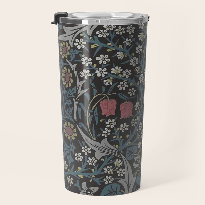 William Morris Midnight Blackthorn  Travel Mug Gallery Image 3