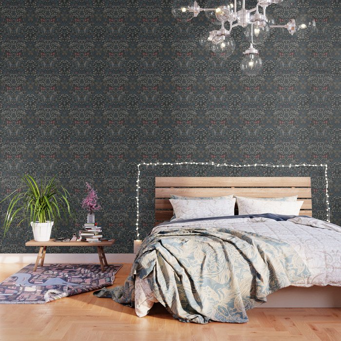 William Morris Midnight Blackthorn  Wallpaper Gallery Image 3