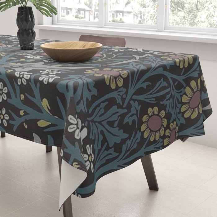 William Morris Midnight Blackthorn  Tablecloth Gallery Image 3
