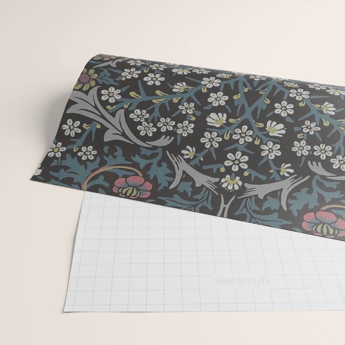 William Morris Midnight Blackthorn  Wrapping Paper Gallery Image 2