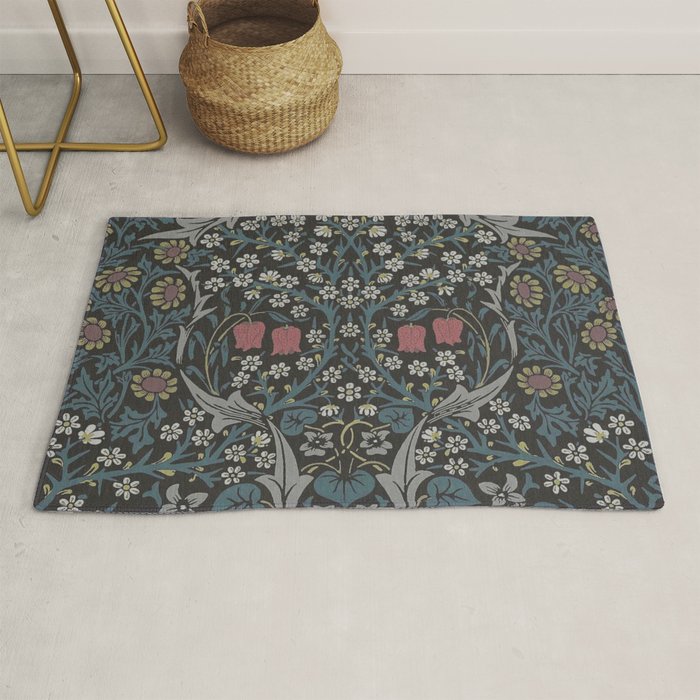 William Morris Midnight Blackthorn  Rug Gallery Image 1