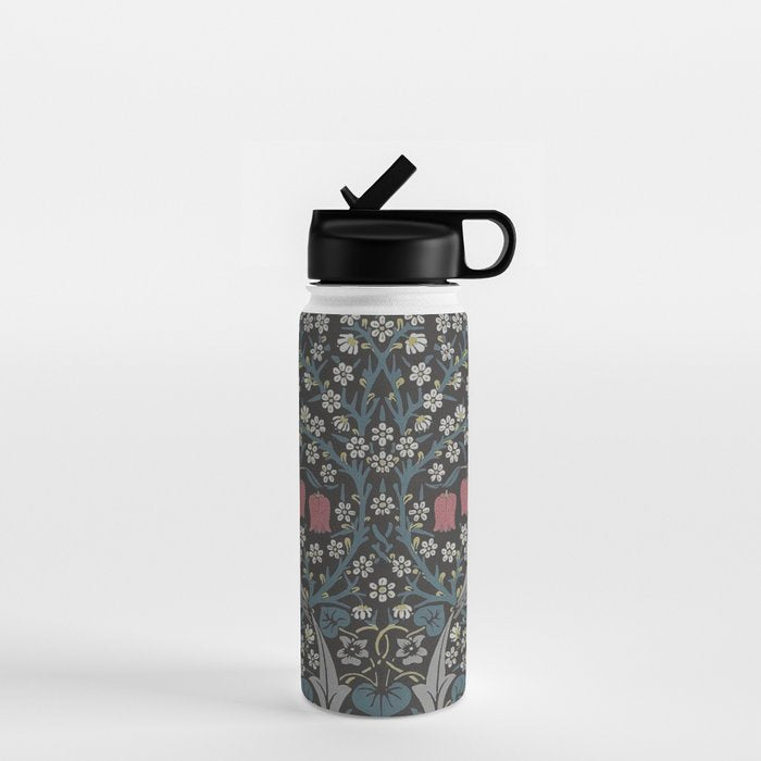 William Morris Midnight Blackthorn  Water Bottle Gallery Image 1
