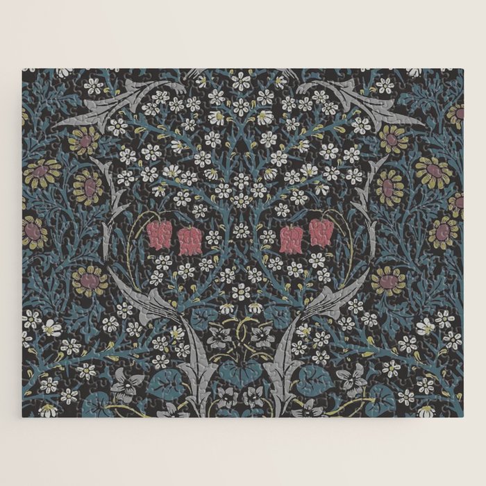 William Morris Midnight Blackthorn  Jigsaw Puzzle Gallery Image 1