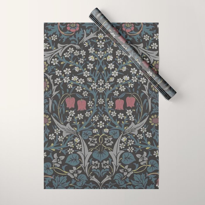 William Morris Midnight Blackthorn  Wrapping Paper Gallery Image 1