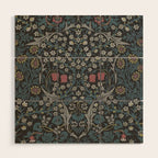 William Morris Midnight Blackthorn  Wood Wall Art Gallery Image 1