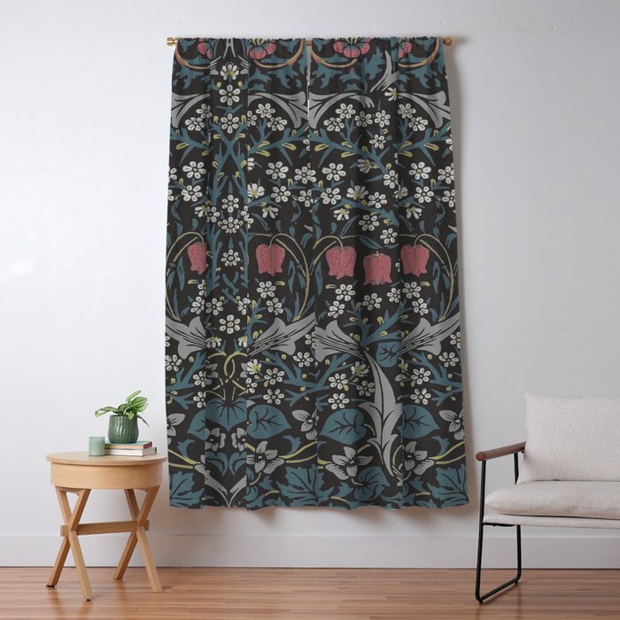 William Morris Midnight Blackthorn  Window Curtain Gallery Image 5