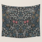 William Morris Midnight Blackthorn  Wall Tapestry Gallery Image 4