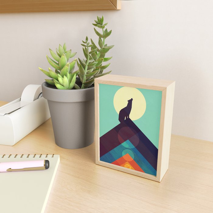 Howling Wild Wolf Mini Art Print Gallery Image 2