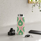Mid Century Modern Atomic Drops Retro Pattern Pink and Green Water Bottle Gallery Image 4