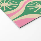 Mid Century Modern Atomic Drops Retro Pattern Pink and Green Welcome Mat Gallery Image 2