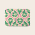 Mid Century Modern Atomic Drops Retro Pattern Pink and Green Bath Mat Gallery Image 1
